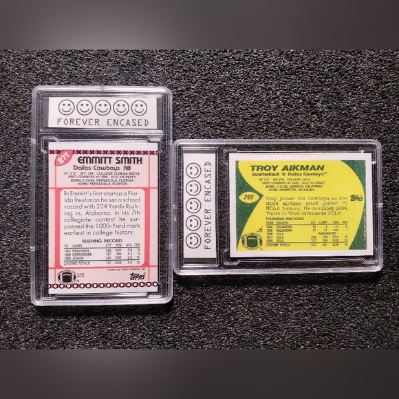 Emmitt Smith & Troy Aikman Dallas Cowboys HOF Football Rookie Card Set Graded 10 - Picture 2 of 2